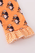 Load image into Gallery viewer, Orange Tennessee go vols print ruffle pajamas set
