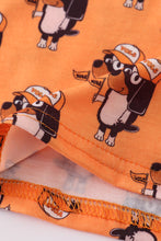 Load image into Gallery viewer, Orange Tennessee go vols print ruffle pajamas set
