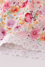 Load image into Gallery viewer, Purple floral print ruffle pants set
