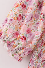 Load image into Gallery viewer, Purple floral print ruffle mom&amp;me dress
