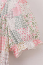 Load image into Gallery viewer, Pastel patchwork garden print tiered mom dress
