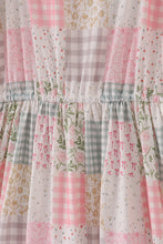 Load image into Gallery viewer, Pastel patchwork garden print tiered mom dress
