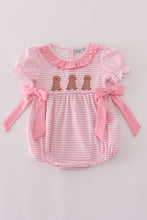 Load image into Gallery viewer, Pink stripe puppy embroidery ruffle bubble
