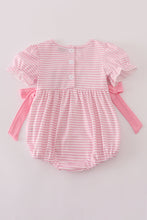 Load image into Gallery viewer, Pink stripe puppy embroidery ruffle bubble
