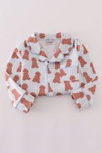 Load image into Gallery viewer, Pink puppy print pajamas set
