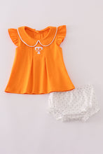 Load image into Gallery viewer, Orange Tennessee go vols embroidery bloomer set
