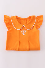 Load image into Gallery viewer, Orange Tennessee go vols embroidery ruffle pants set
