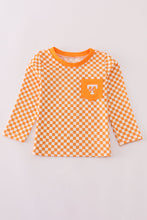 Load image into Gallery viewer, Orange Tennessee go vols embroidery checkered top
