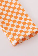 Load image into Gallery viewer, Orange Tennessee go vols embroidery checkered top
