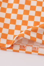 Load image into Gallery viewer, Orange Tennessee go vols embroidery checkered top
