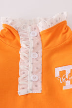 Load image into Gallery viewer, Orange Tennessee go vols embroidery ruffle pants set
