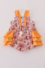 Load image into Gallery viewer, Pink pumpkin ghost print ruffle bubble

