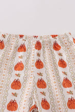 Load image into Gallery viewer, Green pumpkin bow embroidery ruffle pants set
