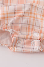 Load image into Gallery viewer, Orange pumpkin embroidery plaid bubble
