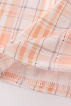 Load image into Gallery viewer, Orange pumpkin embroidery plaid dress
