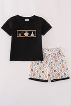 Load image into Gallery viewer, Black Witch pumpkin embroidery top
