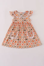 Load image into Gallery viewer, Green pumpkin bow print dress
