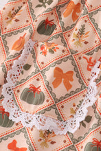 Load image into Gallery viewer, Green pumpkin bow print dress
