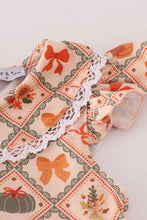 Load image into Gallery viewer, Green pumpkin bow print dress
