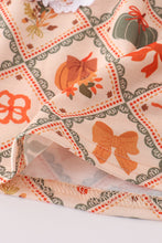 Load image into Gallery viewer, Green pumpkin bow print dress
