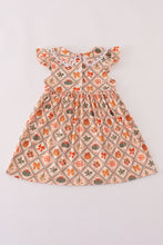 Load image into Gallery viewer, Green pumpkin bow print dress

