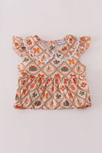 Load image into Gallery viewer, Green pumpkin bow print dress
