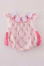 Load image into Gallery viewer, Pink bow tie embroidery ruffle bubble
