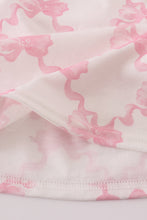 Load image into Gallery viewer, Pink bow tie embroidery ruffle dress
