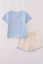 Load image into Gallery viewer, Blue pumpkin french knot shorts set
