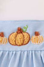 Load image into Gallery viewer, Blue pumpkin french knot dress
