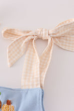 Load image into Gallery viewer, Blue pumpkin french knot dress
