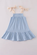 Load image into Gallery viewer, Blue pumpkin french knot dress
