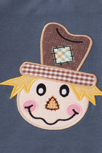 Load image into Gallery viewer, Navy scarecrow applique pants set
