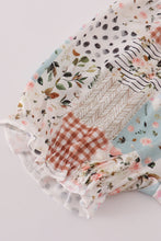 Load image into Gallery viewer, Fall floral print turkey pumpkin embroidery 3pc set
