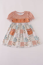 Load image into Gallery viewer, Fall floral print turkey pumpkin embroidery dress
