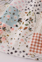 Load image into Gallery viewer, Fall floral print turkey pumpkin embroidery dress
