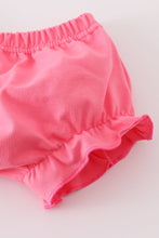 Load image into Gallery viewer, Pink floral print ruffle bloomer set
