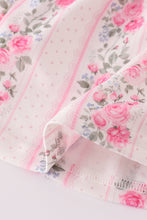 Load image into Gallery viewer, Pink floral print ruffle bloomer set
