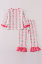 Load image into Gallery viewer, Pink floral print pants set
