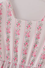 Load image into Gallery viewer, Pink floral print tiered mom dress
