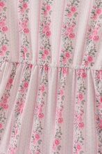 Load image into Gallery viewer, Pink floral print tiered mom dress
