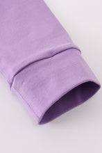 Load image into Gallery viewer, Purple ghost pumpkin embroidery ruffle top

