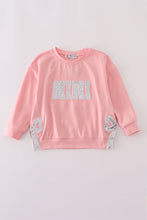 Load image into Gallery viewer, Pink MINI bow glitter mom&amp;me top
