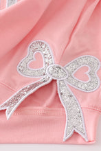 Load image into Gallery viewer, Pink MINI bow glitter mom&amp;me top
