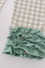 Load image into Gallery viewer, Green duck embroidery ruffle pants set
