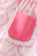 Load image into Gallery viewer, Pink bow tie pumpkin print bloomer set
