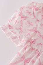 Load image into Gallery viewer, Pink bow tie pumpkin print dress
