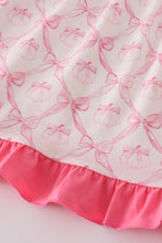 Load image into Gallery viewer, Pink bow tie pumpkin print dress
