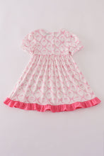 Load image into Gallery viewer, Pink bow tie pumpkin print dress
