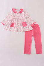 Load image into Gallery viewer, Pink bow tie pumpkin print pants set
